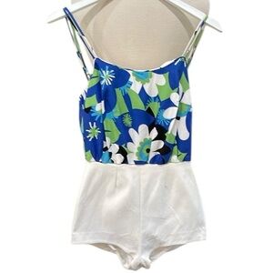 Vintage Catalina 50’s/60’s Floral White 1 Pc Swimsuit Art of the Eve SZ 10